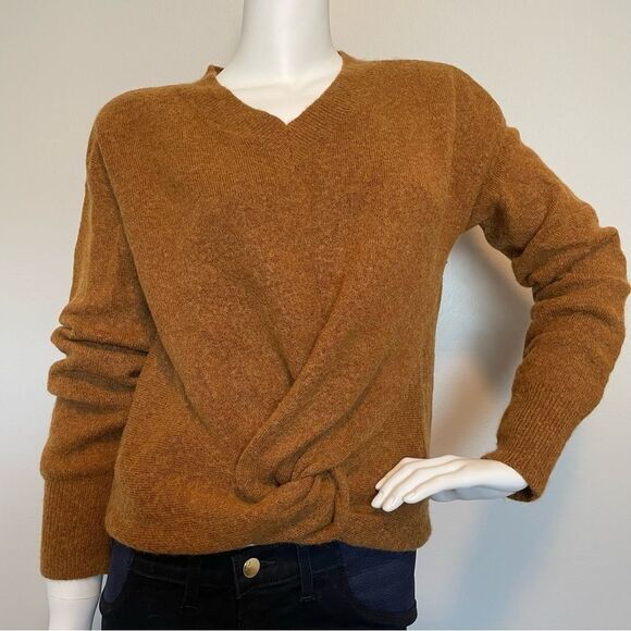 SCOTCH & SODA- Wool Blend Oversized Front Knot Sweater Rust Size XS - Picture 2 of 9
